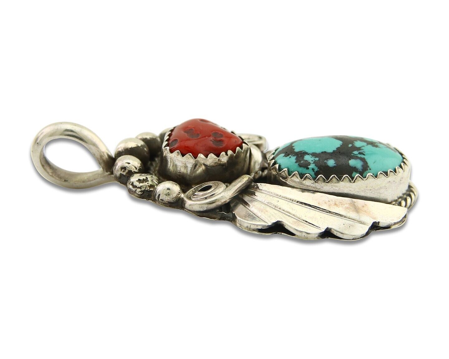 Navajo Necklace 925 Silver Spiderweb Turquoise Artist Signed Justin Morris C80s