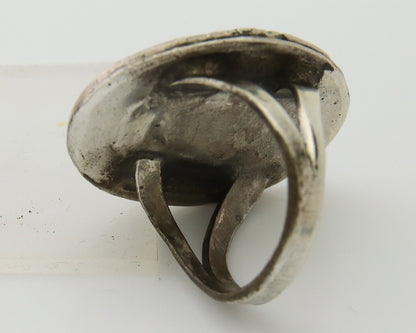 Navajo Handmade Ring 925 Sterling Silver Natural Turquoise Native Artist C.80's
