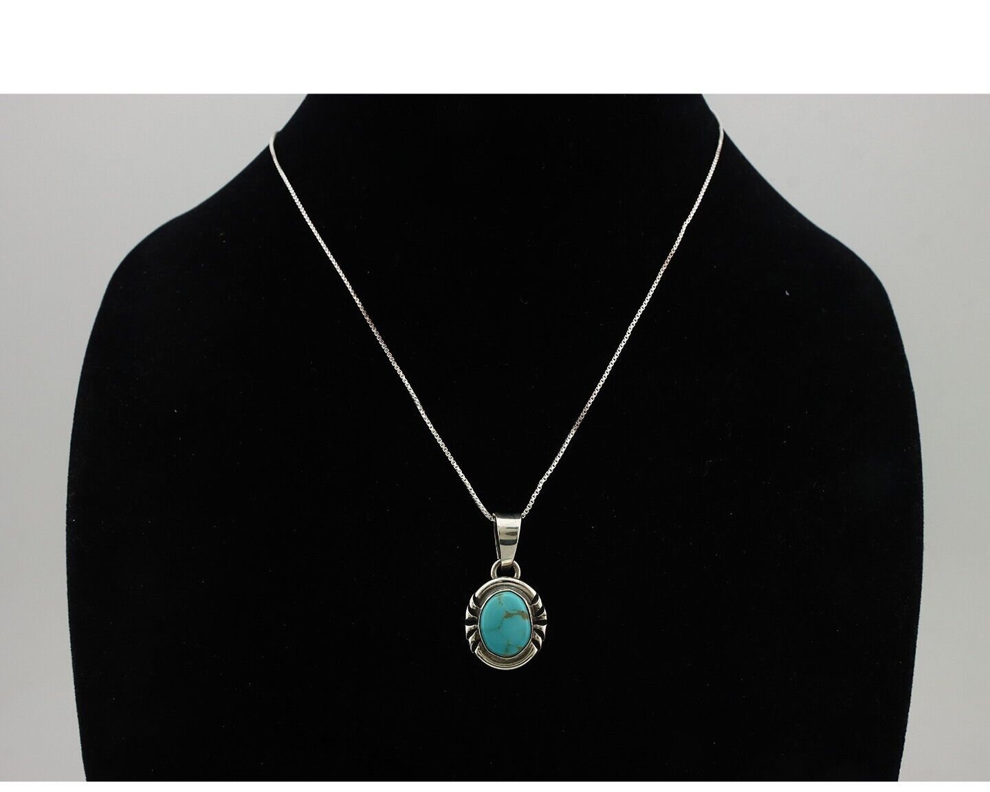 Navajo Necklace 925 Silver Arizona Turquoise Handmade Signed Gecko C.90's