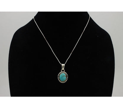 Navajo Necklace 925 Silver Arizona Turquoise Handmade Signed Gecko C.90's