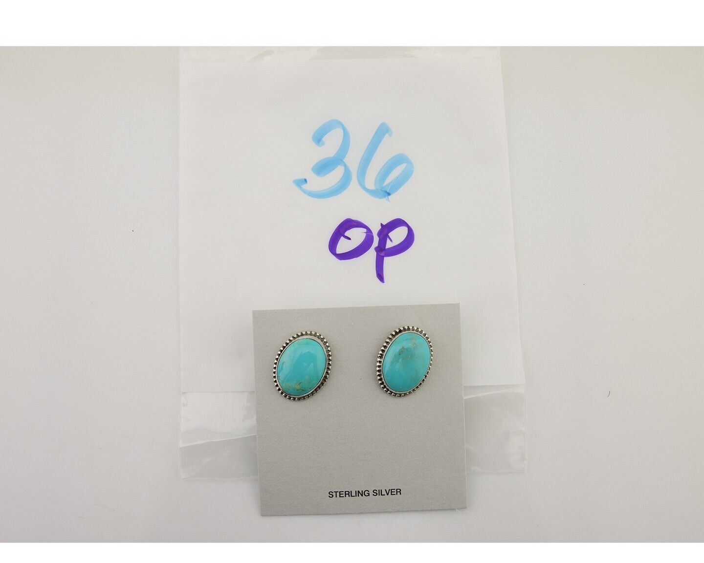 Navajo Dangle Earrings 925 Silver Blue Turquoise Signed Melissa Yazzie C.80's