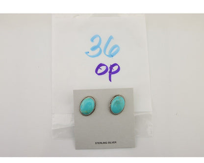 Navajo Dangle Earrings 925 Silver Blue Turquoise Signed Melissa Yazzie C.80's