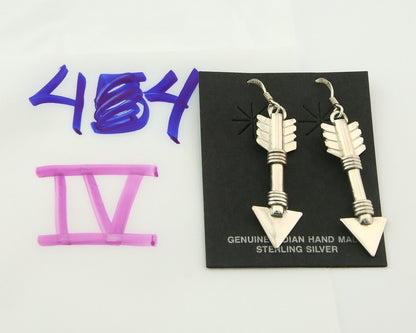 Navajo Arrow Earrings 925 Silver Artist Signed Pete Morgan C.80's