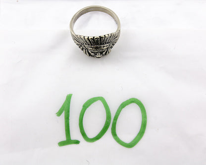 Navajo Warrior Chief Ring .925 Silver Artist Signed Wheeler C.80's Size 11.25