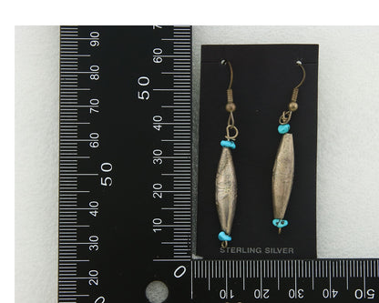 Navajo Earrings 925 Silver Natural Turquoise Native American Artist C.80's