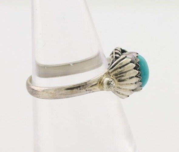 Navajo Ring 925 Silver Kingman Turquoise Native American Artist Made In 1985