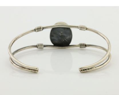 Navajo Bracelet 925 Silver Natural Green Turquoise Native American Artist C.80's