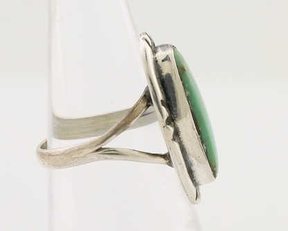Navajo Handmade Ring 925 Silver Green Turquoise Artist Signed Kachina C.80's