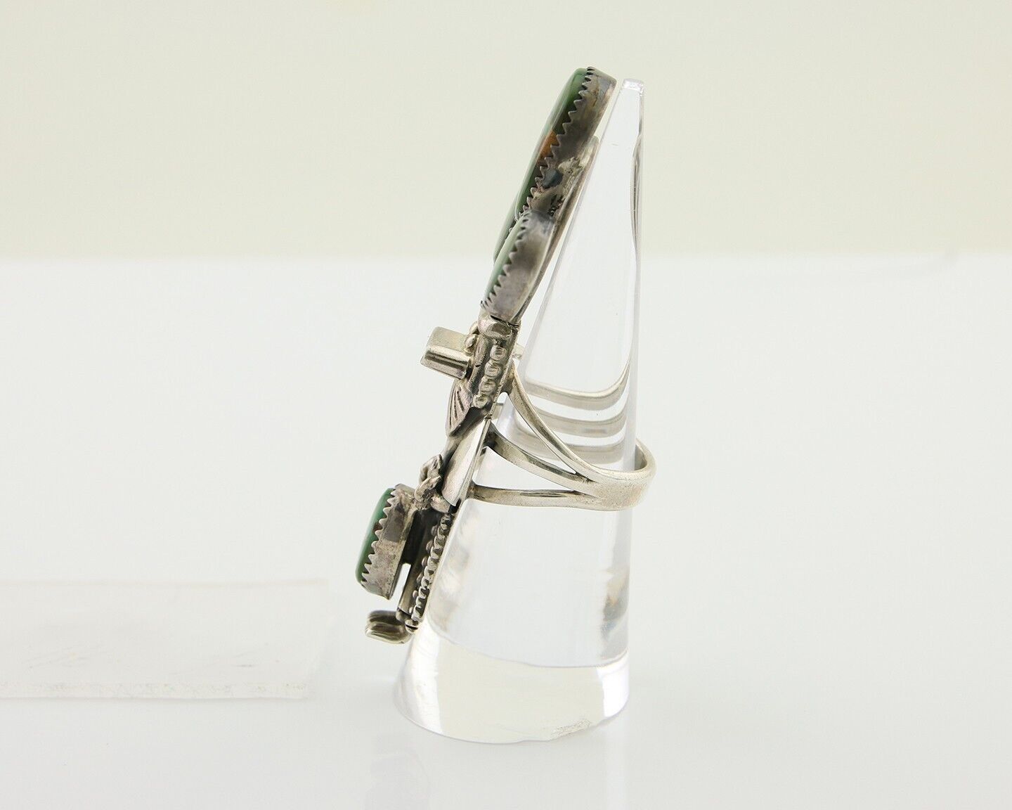 Navajo Kachina Ring 925 Silver Royston Turquoise Signed Broken Arrow C.80's