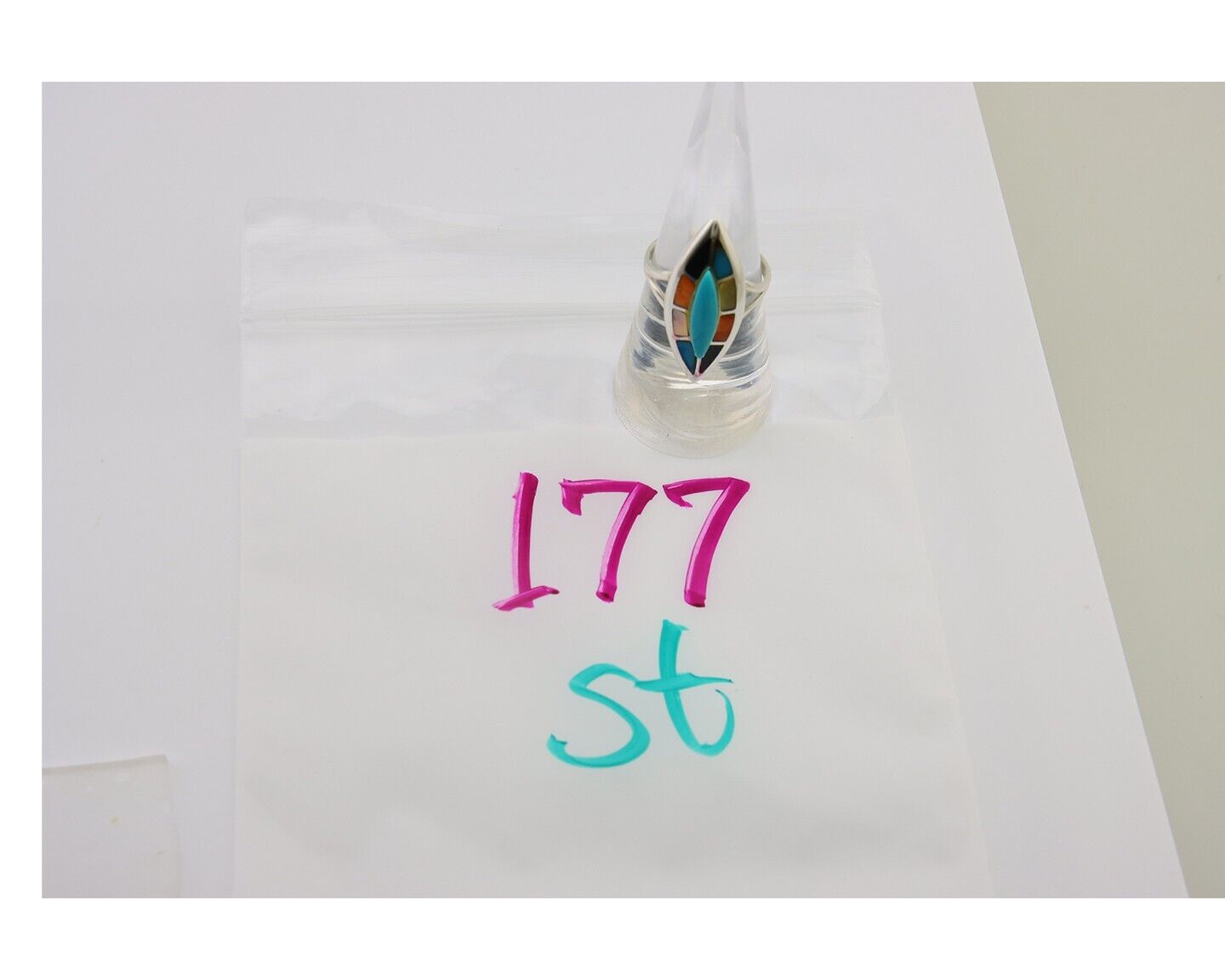 Navajo Ring 925 Silver Turquoise Shell Onyx Spiney Oyster Native Artist C.80's