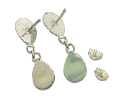 Navajo Earrings 925 Silver Natural Turquoise Native American Artist C80s