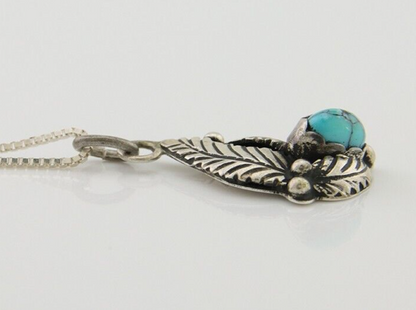 Navajo Necklace 925 Silver Natural Blue Turquoise Artist Signed Yazzie C.80's