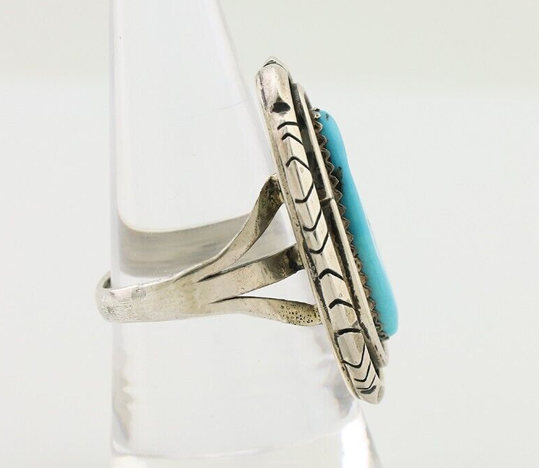 Navajo Ring 925 Silver Turquoise Native American Artist C.80's