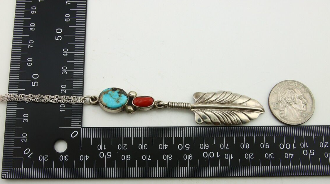 Navajo Necklace 925 Silver Natural Turquoise Artist Signed M Montoya C.80's