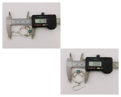 Navajo Handmade Dangle Earrings 925 Silver Blue Turquoise Native Artist C.80's