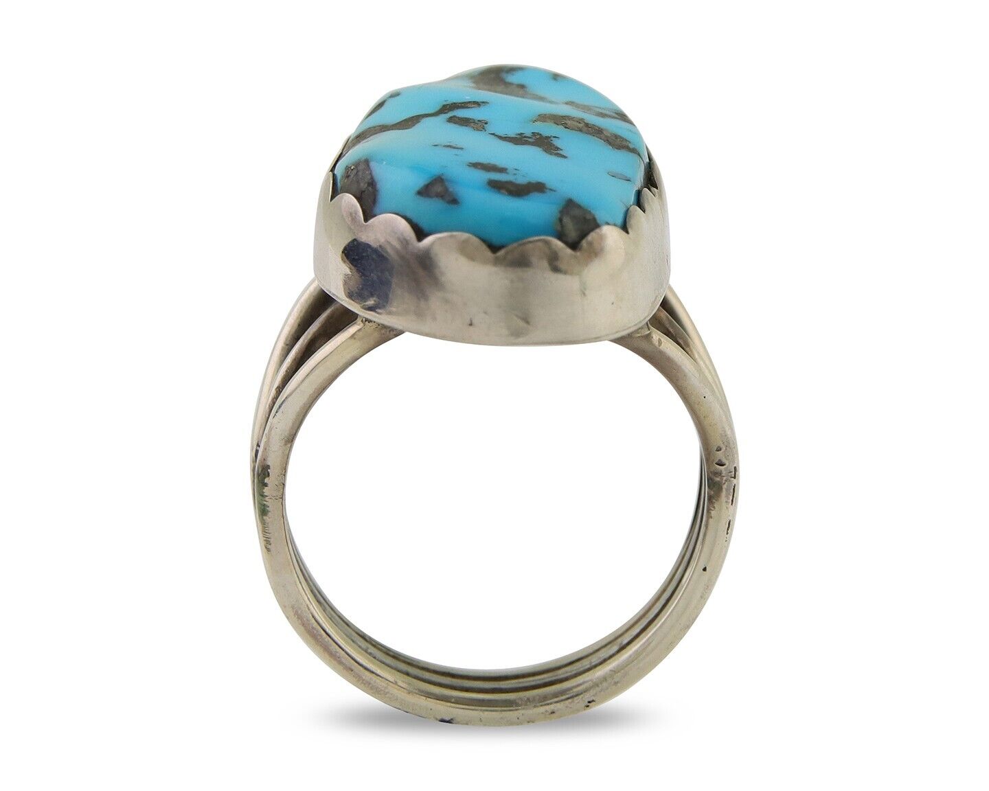 Navajo Ring 925 Sterling Silver Natural Turquoise Signed Tony Guerro C.80's