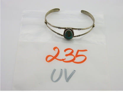 Navajo Cuff Bracelet 925 Silver Turquoise Native American Artist Handmade C.80's