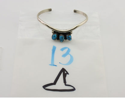 Navajo Bracelet 925 Silver Morenci Turquoise Artist Signed Frank Sandoval C.80's