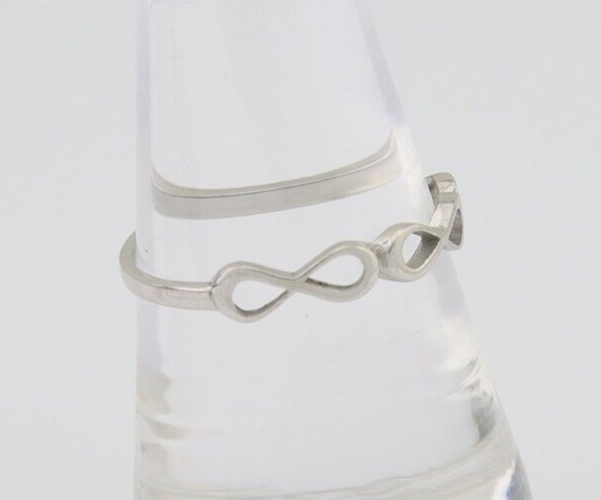 Infinity Heart Promise Ring 925 Solid Silver Size 8.25