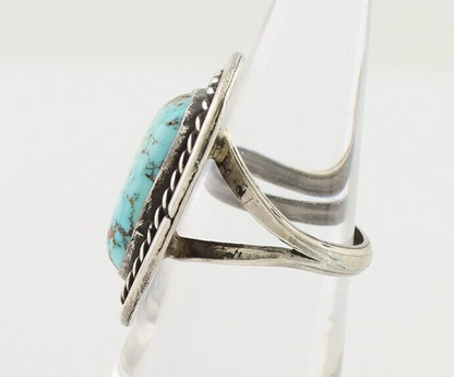 Navajo Ring 925 Silver Natural Blue Turquoise Native American Artist C.80's