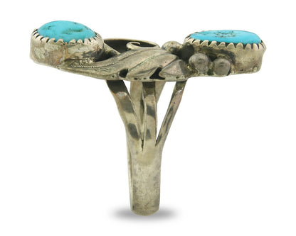 Vintage Navajo Ring 925 Sterling Silver Handmade Authentic Turquoise Size 6.0