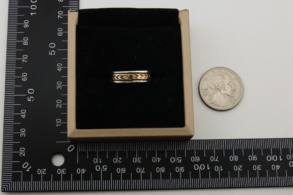 Navajo Handmade Ring 925 Silver & Gold Artist Signed E C.80's
