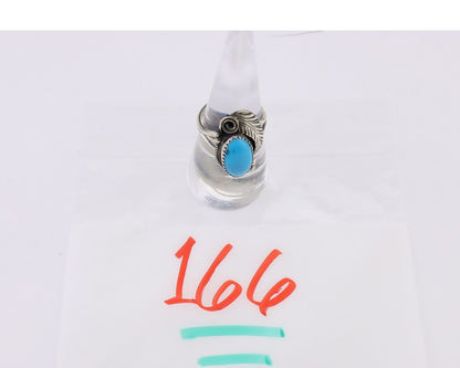 Navajo Ring 925 Silver Sleeping Beauty Turquoise Signed Justin Morris C.80's
