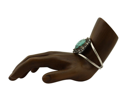 Navajo Bracelet 925 Silver Kingman Turquoise Native American Artist C.80's