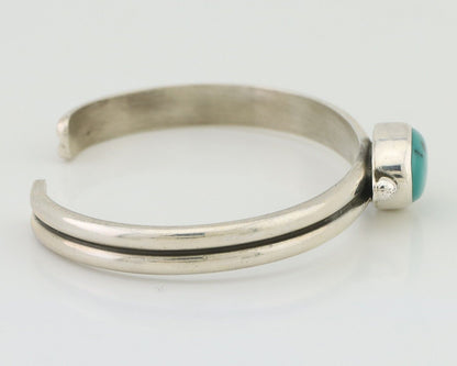 Navajo Cuff Bracelet 925 Silver Natural Blue Turquoise Native American C.80's