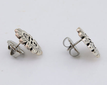 Navajo Tiwa Sun Earrings 925 Silver Native American Artist C.80's