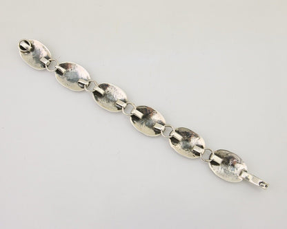 Navajo Hamdmade Concho Bracelet 925 Silver Native Artist Signed C Montoya C.80's