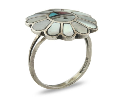 Vintage Zuni Ring 925 Sterling Silver Natural Gemstone Size 6.25