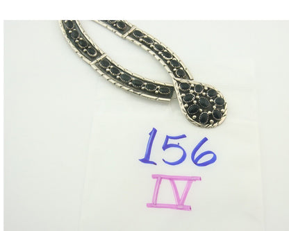 Vintage Navajo Necklace 925 Silver Natural Onyx Artist Signed ATP