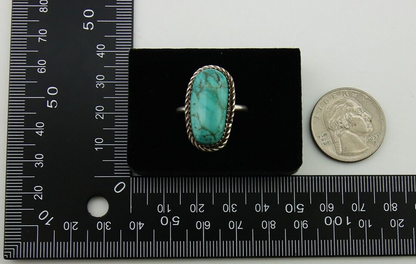 Navajo Ring 925 Sterling Silver Turquoise Native American Artist C.80's
