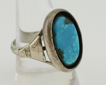 Navajo Ring 925 Silver Arizona Turquoise Signed M Montoya C.80's