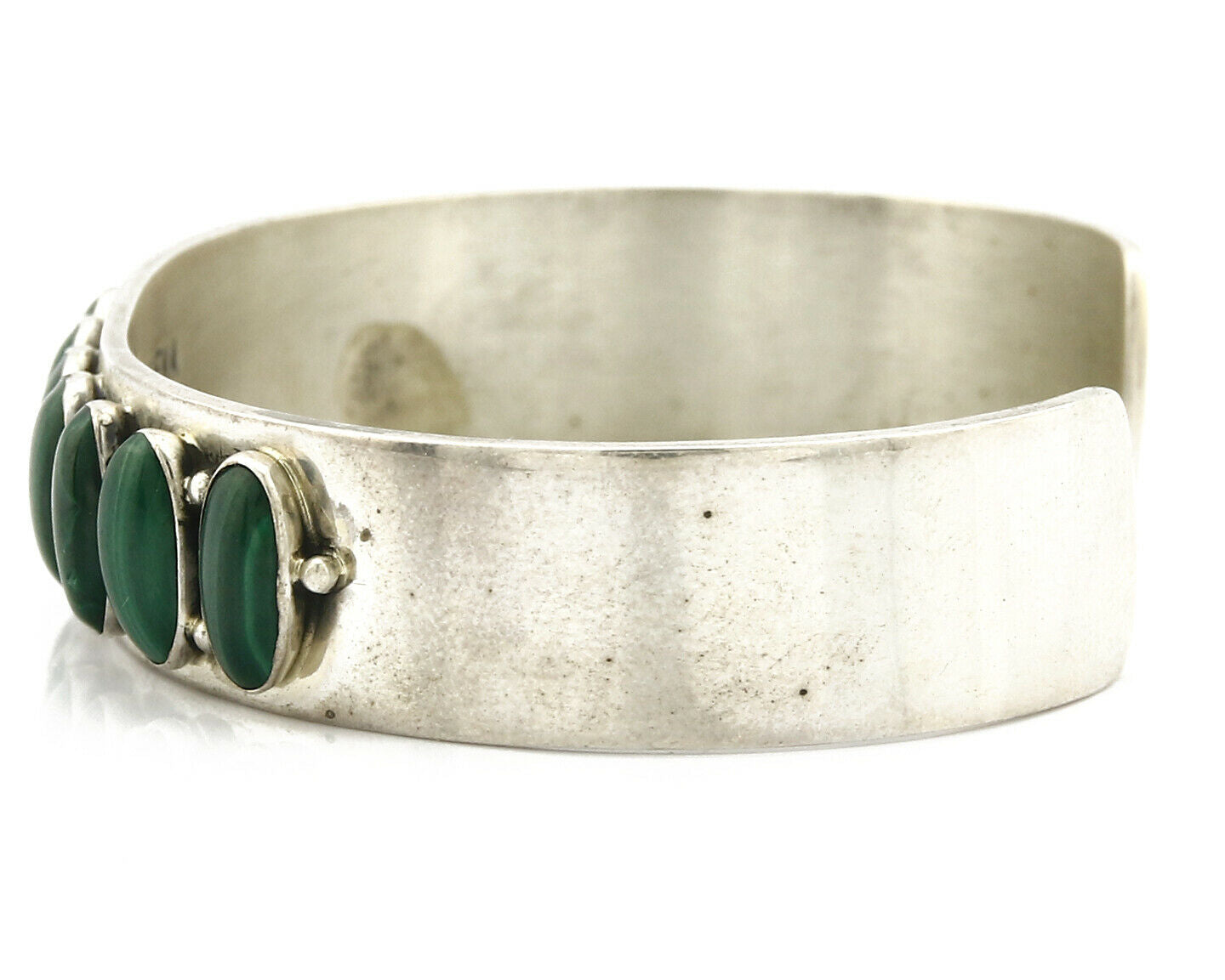 Navajo Bracelet .925 Silver Natural Malachite Artist J.W. Toadlena C.80's
