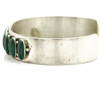 Navajo Bracelet .925 Silver Natural Malachite Artist J.W. Toadlena C.80's