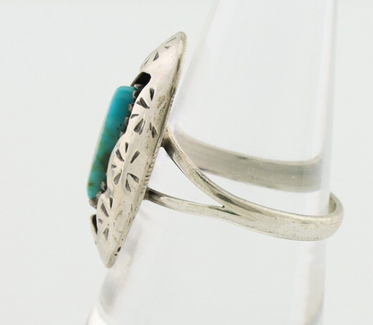Navajo Ring 925 Silver Natural Blue Turquoise Native American Artist C.80's