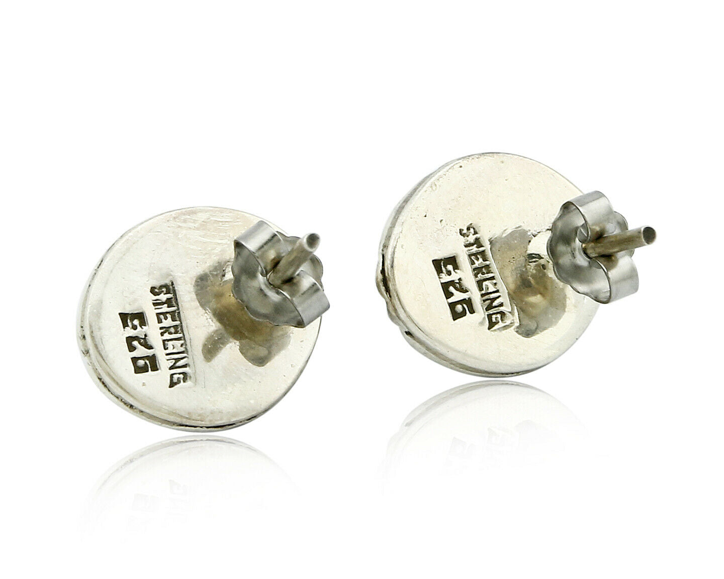 Navajo Hand Stamped Natural Mined Cornelian .925 SOLID Silver Stud Earrings