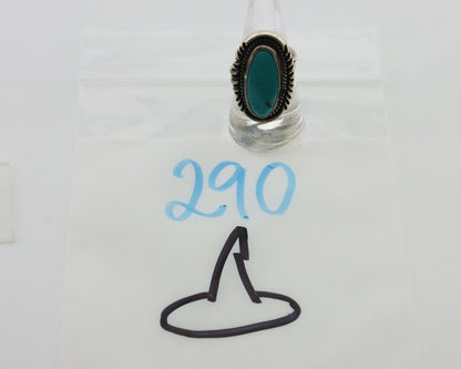Navajo Ring 925 Silver Kingman Turquoise Signed M Begay C.80's