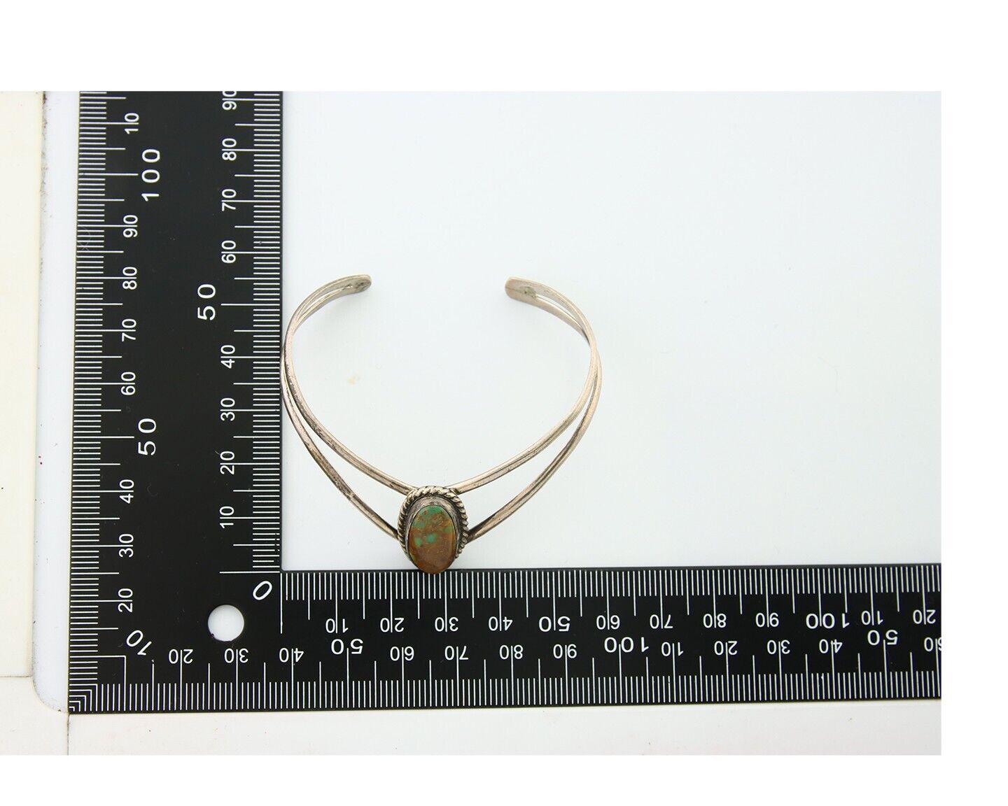 Navajo Bracelet 925 Silver Turquoise Cuff Artist Signed MC C.80's