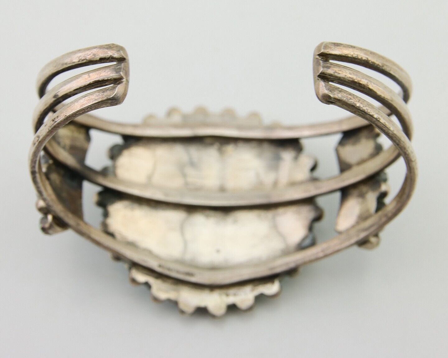 Navajo Bracelet 925 Silver Natural Blue Turquoise Native American Artist C.80's