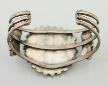 Navajo Bracelet 925 Silver Natural Blue Turquoise Native American Artist C.80's