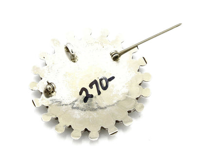 Zuni Signed Artist Victoria Unkestine Inlaid .925 SOLID Silver Tewa Pendant Pin