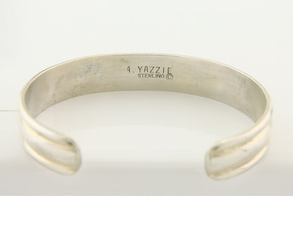 Vintage Navajo Bracelet 925 Silver Handmade Authentic Lapis Signed A Yazzie