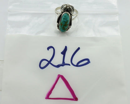 Navajo Ring .925 Silver Natural Mined Royston Turquoise Artist Signed SN C.80's