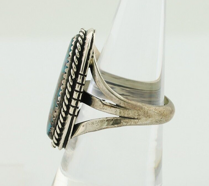 Navajo Handmade Ring 925 Silver Nevada Turquoise Artist Signed TS C.80's