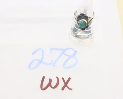 Navajo Ring 925 Sterling Natural Turquoise Native Artist C.80's Size 6.25