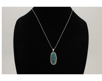 Navajo Necklace 925 Silver Blue Turquoise Artist Signed Anna Begay C.80s