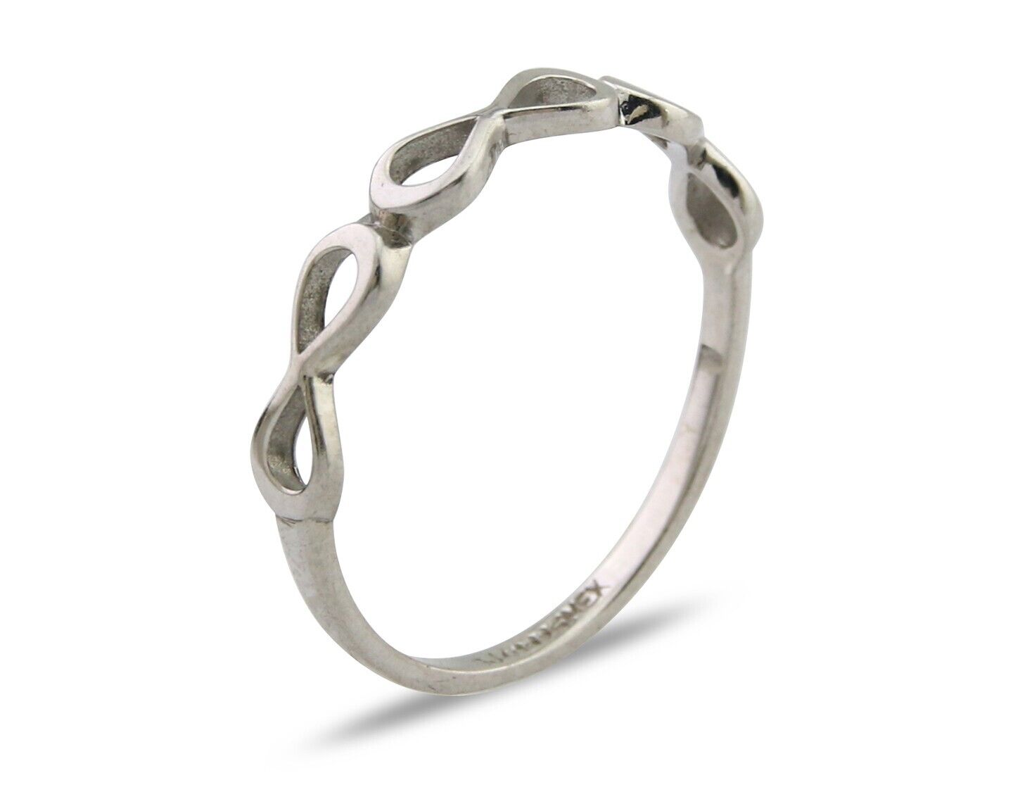 Infinity Heart Promise Ring 925 Solid Silver Size 8.25
